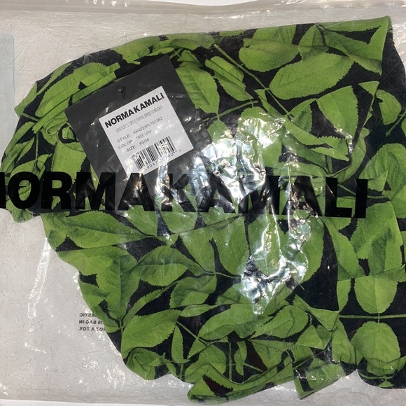 Norma Kamali Green Floral Long Sleeve Turtle Fishtail Dress to Midcalf XS NWT - Picture 10 of 11